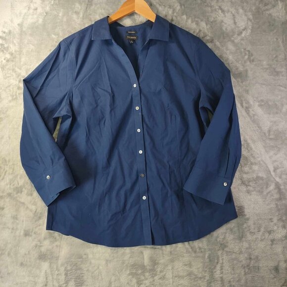 Talbot Women's 16 Blue Long Sleeve Button Up Shirt Westerncore Formal popover - Picture 1 of 8
